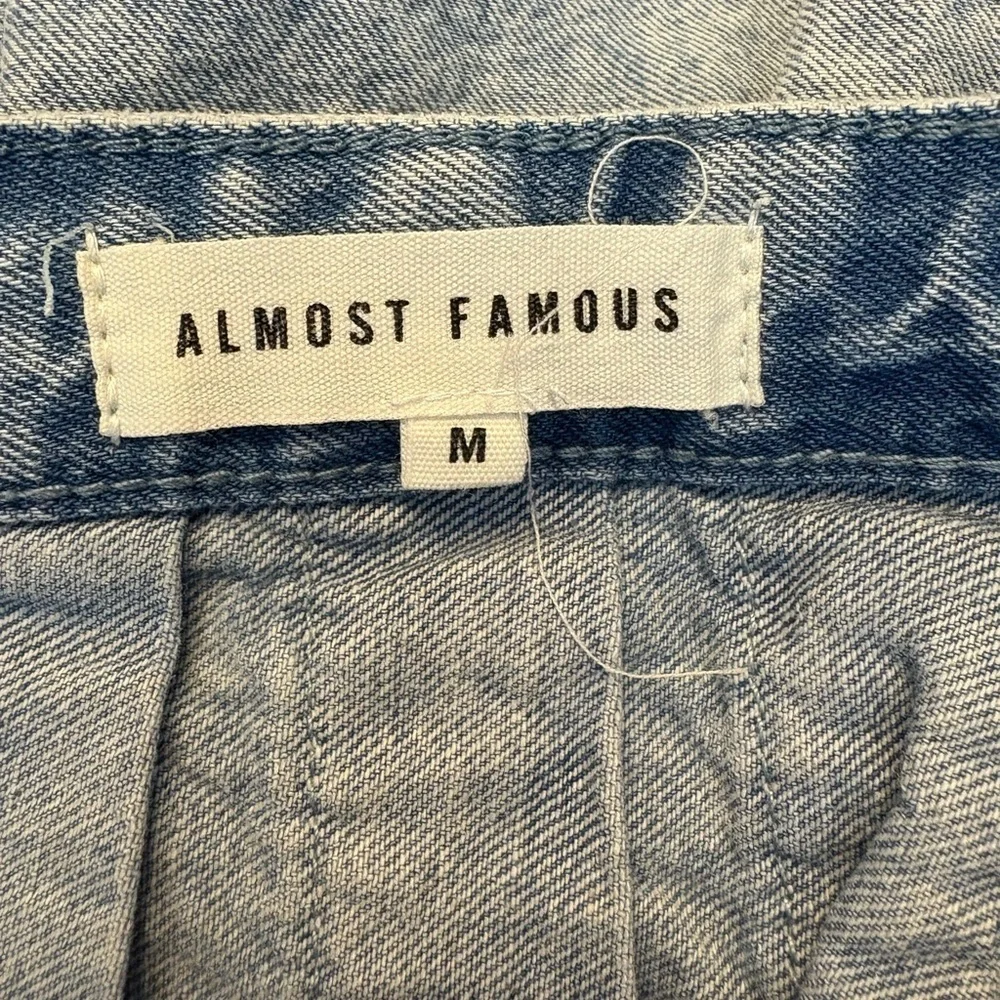 Almost famous denim pleated High Rise Mini skirt size M Blue